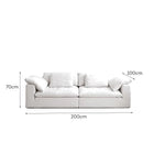 LIVARA B306 Design Frameless 200/280cm Compressed Construction - Length Sofa White