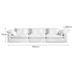 LIVARA B306 Design Frameless 200/280cm Compressed Construction - Length Sofa White