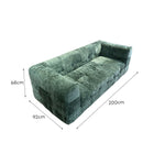 LIVARA B307 Sofa - Plush 200cm Comfort Frameless Length Compressed Design Construction Green