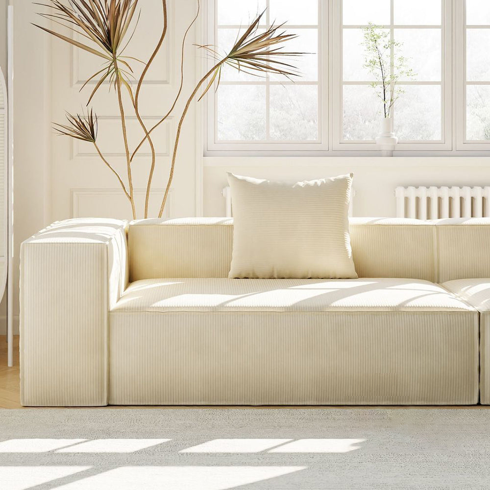 LIVARA B308 Design 200/300cm Length Frameless - Compressed Sofa Construction White