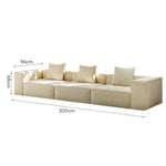 LIVARA B308 Design 200/300cm Length Frameless - Compressed Sofa Construction White