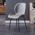 LIVARA DC1001 Leather Carbon Chair Dining Faux Fabric Steel Legs