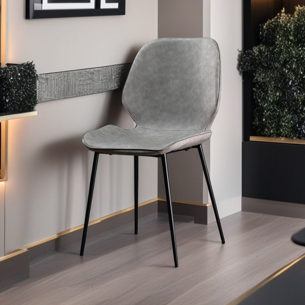 LIVARA DC1001 Leather Carbon Chair Dining Faux Fabric Steel Legs
