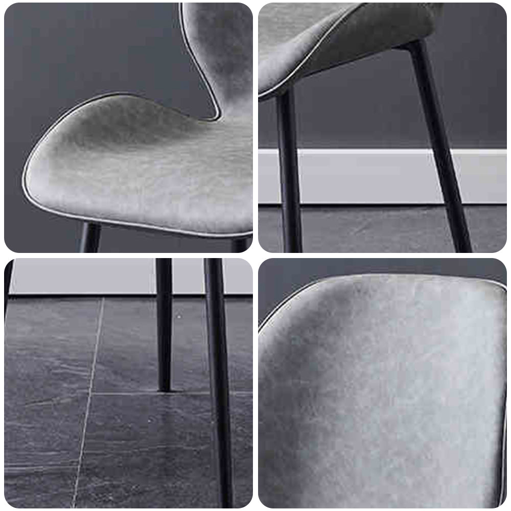 LIVARA DC1001 Leather Carbon Chair Dining Faux Fabric Steel Legs