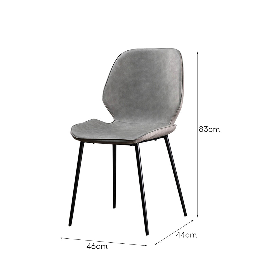 LIVARA DC1001 Leather Carbon Chair Dining Faux Fabric Steel Legs