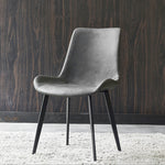 LIVARA DC1002 Wrought Dining Leather Faux Fabric Chair Iron Legs