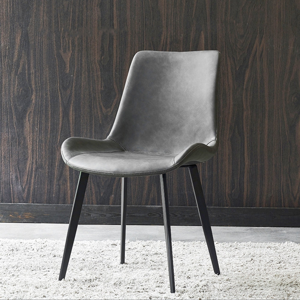LIVARA DC1002 Wrought Dining Leather Faux Fabric Chair Iron Legs