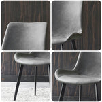 LIVARA DC1002 Wrought Dining Leather Faux Fabric Chair Iron Legs