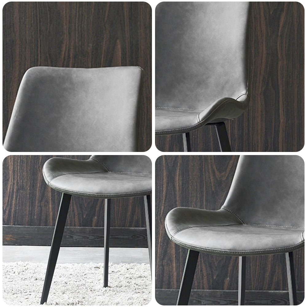 LIVARA DC1002 Wrought Dining Leather Faux Fabric Chair Iron Legs