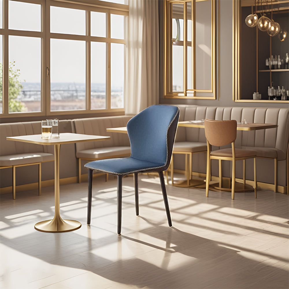 LIVARA DC1003 Luxury Light Style Dining Carbon Chair Modern Steel Legs
