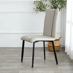 LIVARA DC1004 Carbon Faux Chair Steel Fabric Dining Leather Legs