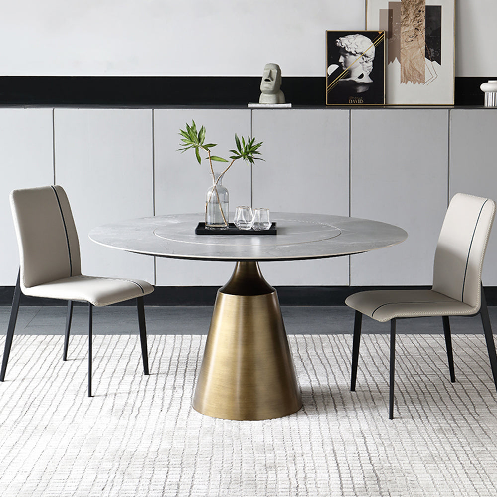 LIVARA DC1004 Carbon Faux Chair Steel Fabric Dining Leather Legs