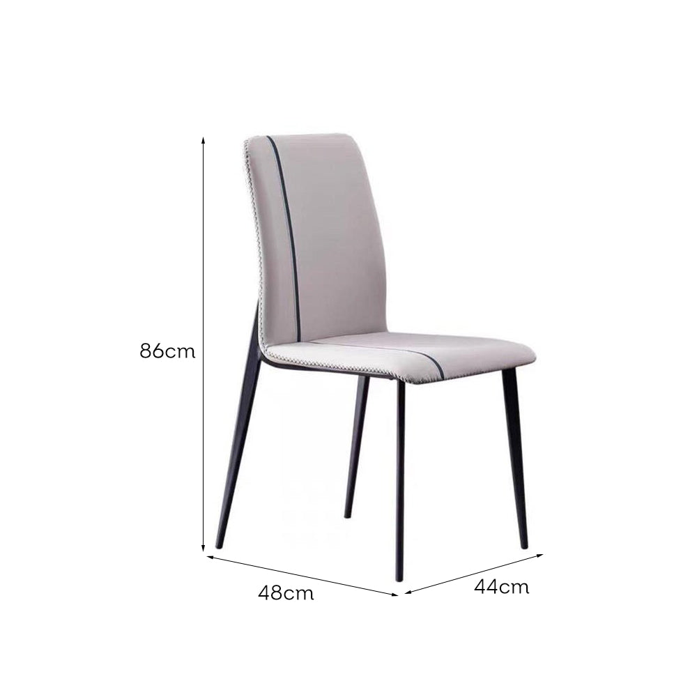 LIVARA DC1004 Carbon Faux Chair Steel Fabric Dining Leather Legs