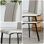 LIVARA DC1004 Carbon Faux Chair Steel Fabric Dining Leather Legs