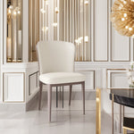 LIVARA DC1005 Carbon Steel Dining Faux Chair Fabric Leather Legs