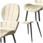 LIVARA DC1040 Leather Carbon Chair Fabric Dining Faux Steel Legs