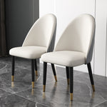 LIVARA DC1006 Fabric Dining Wood Faux Solid Chair Leather Frame