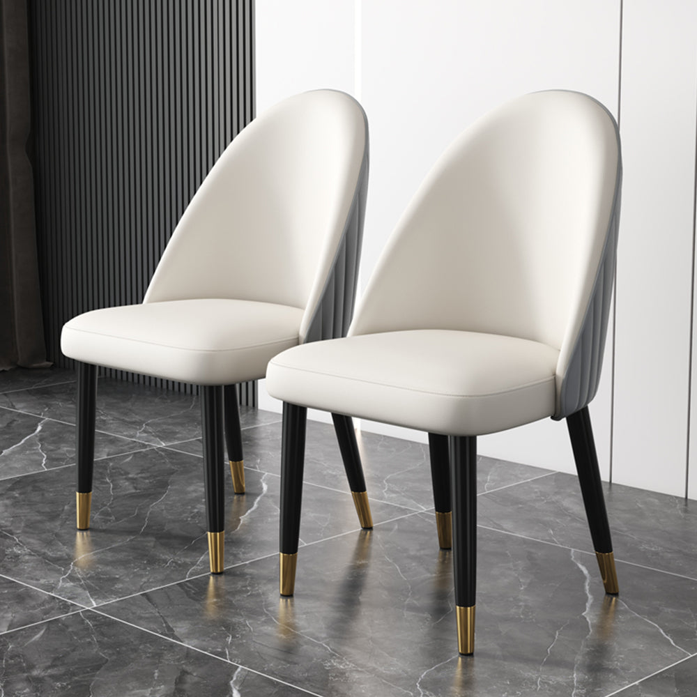LIVARA DC1006 Fabric Dining Wood Faux Solid Chair Leather Frame