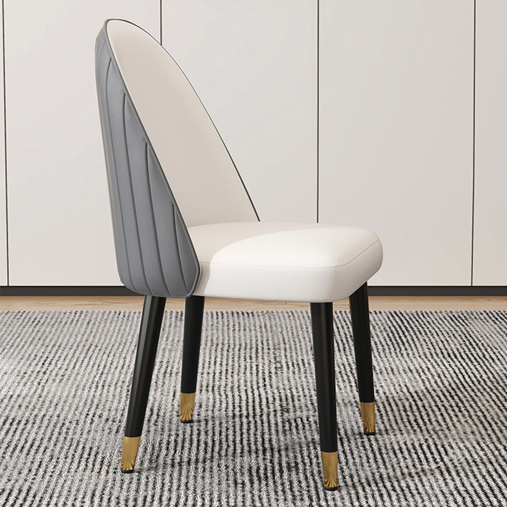 LIVARA DC1006 Fabric Dining Wood Faux Solid Chair Leather Frame