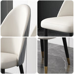 LIVARA DC1006 Fabric Dining Wood Faux Solid Chair Leather Frame
