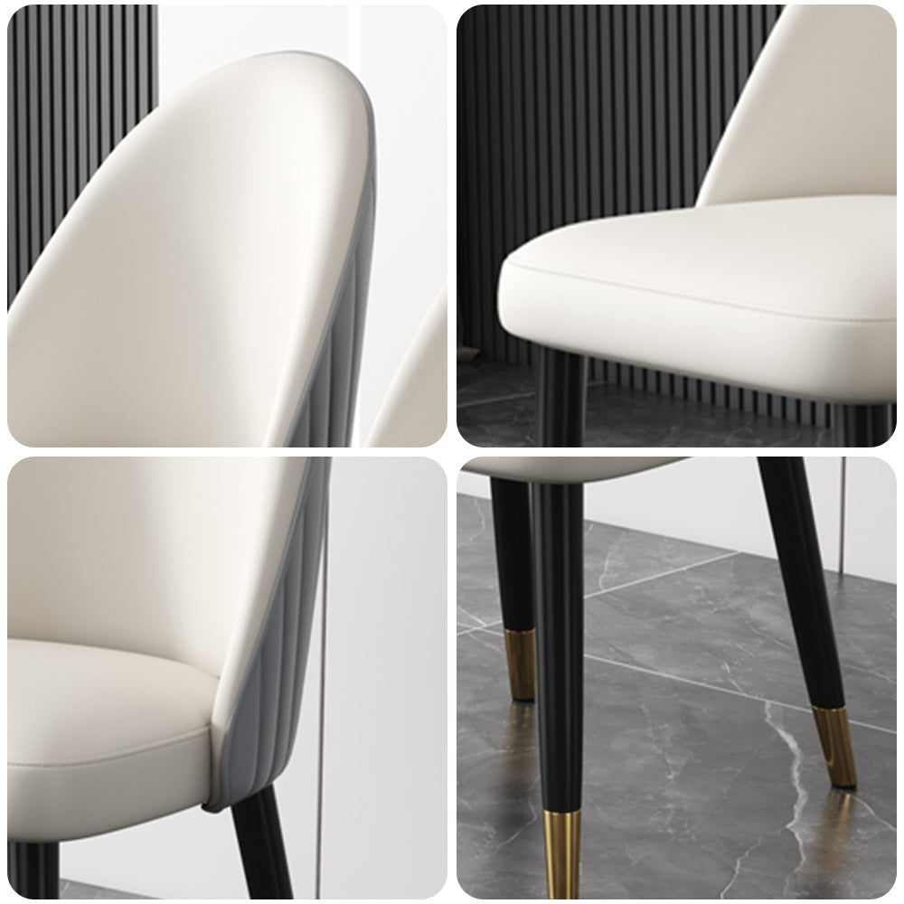 LIVARA DC1006 Fabric Dining Wood Faux Solid Chair Leather Frame