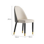 LIVARA DC1006 Fabric Dining Wood Faux Solid Chair Leather Frame