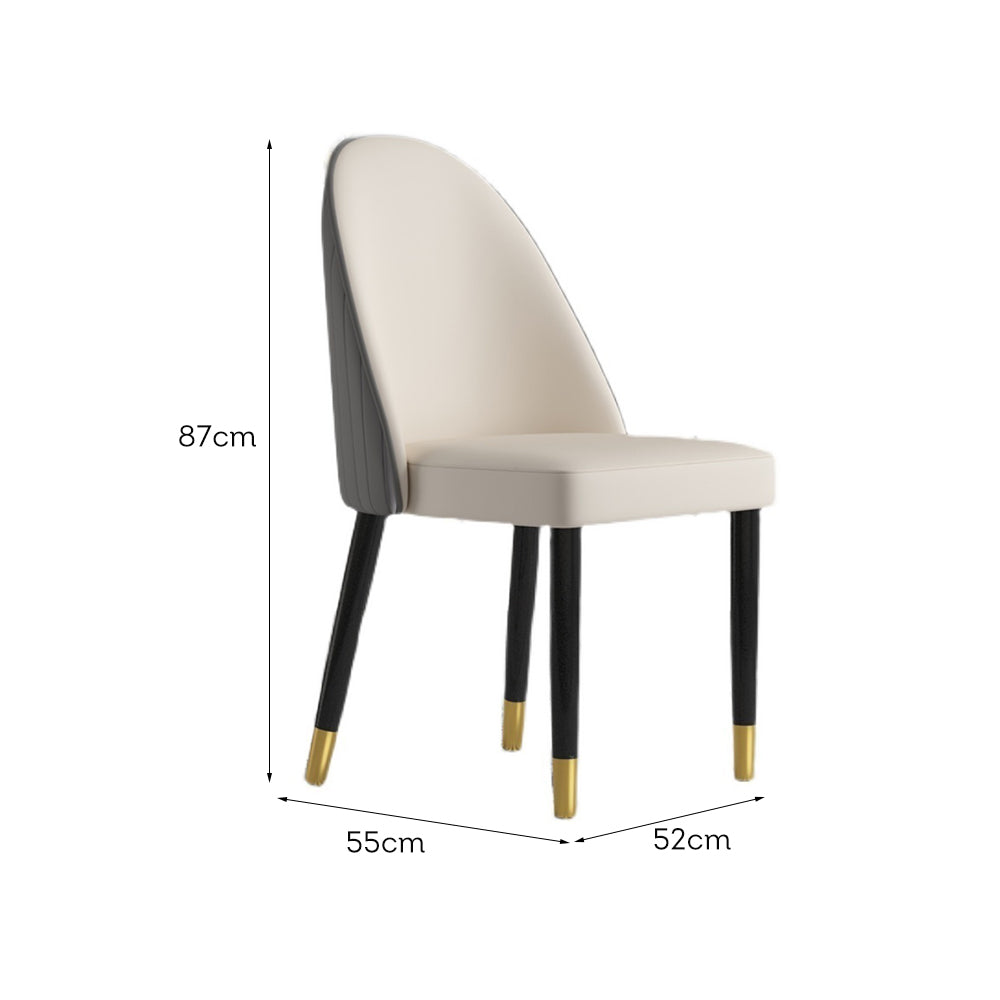 LIVARA DC1006 Fabric Dining Wood Faux Solid Chair Leather Frame