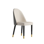 LIVARA DC1006 Fabric Dining Wood Faux Solid Chair Leather Frame