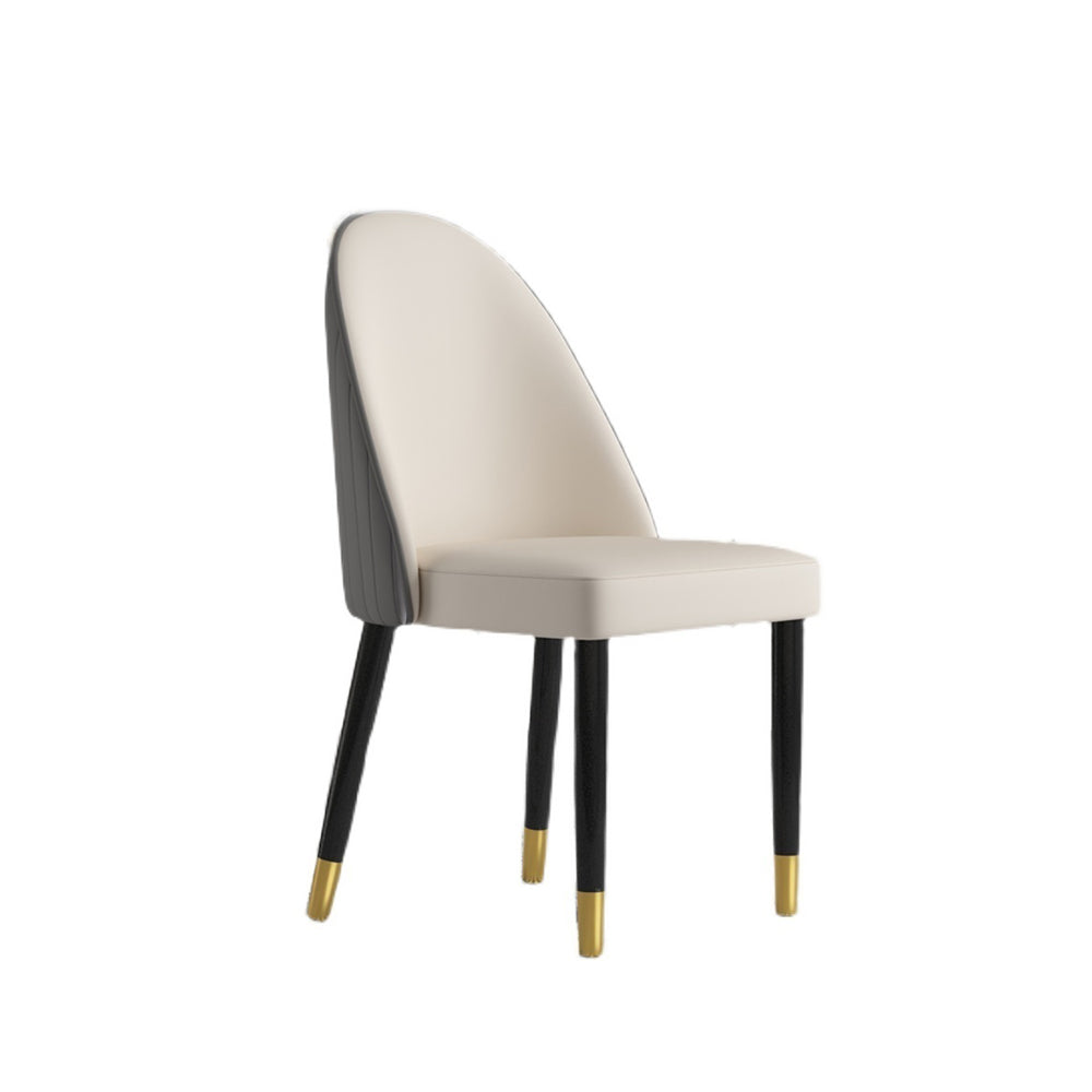 LIVARA DC1006 Fabric Dining Wood Faux Solid Chair Leather Frame
