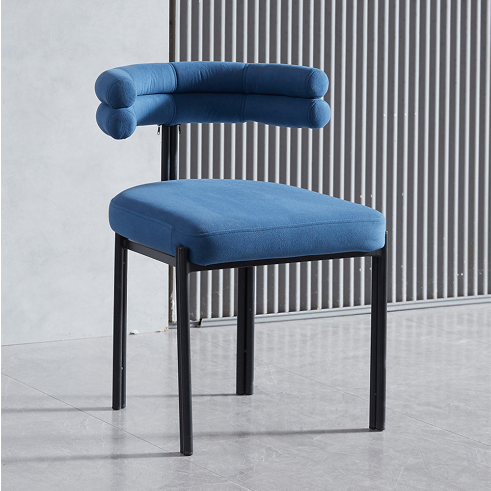 LIVARA DC1008 Velour Carbon Fabric Chair Steel Dining Legs