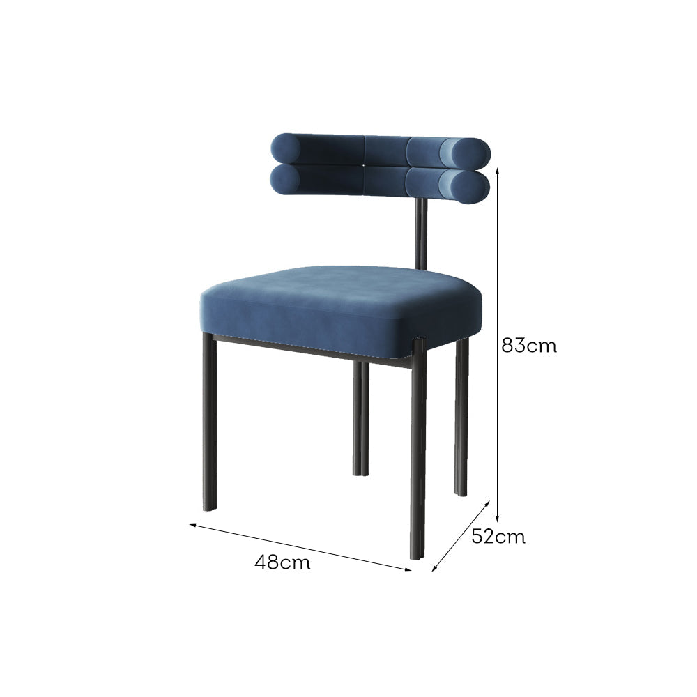 LIVARA DC1008 Velour Carbon Fabric Chair Steel Dining Legs