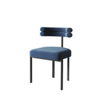 LIVARA DC1008 Velour Carbon Fabric Chair Steel Dining Legs