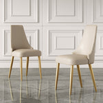 LIVARA DC1009 Faux Stainless Fabric Dining Chair Leather Steel Legs
