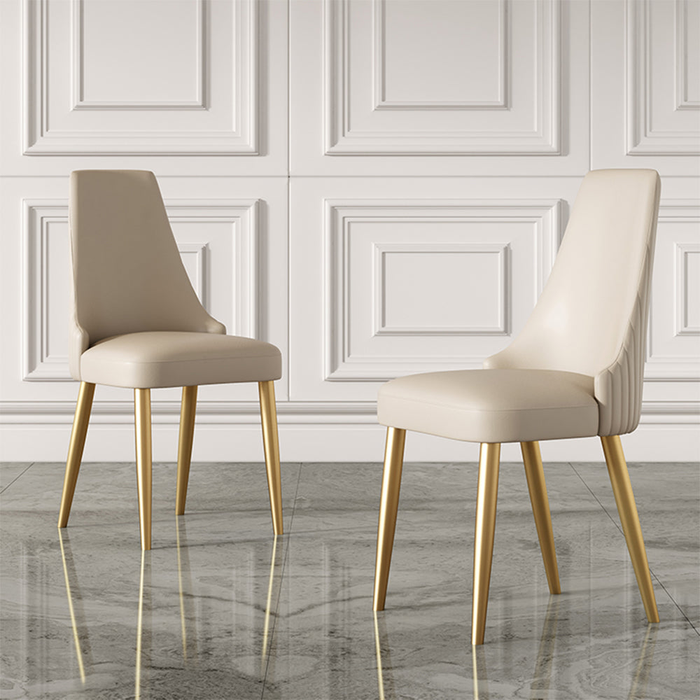 LIVARA DC1009 Faux Stainless Fabric Dining Chair Leather Steel Legs