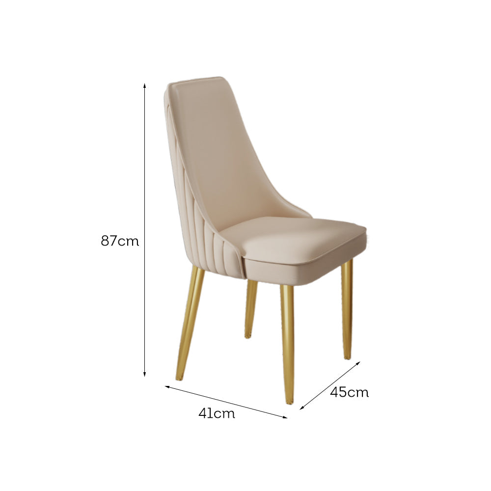 LIVARA DC1009 Faux Stainless Fabric Dining Chair Leather Steel Legs