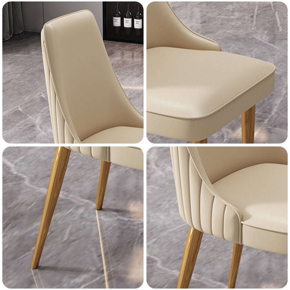 LIVARA DC1009 Faux Stainless Fabric Dining Chair Leather Steel Legs
