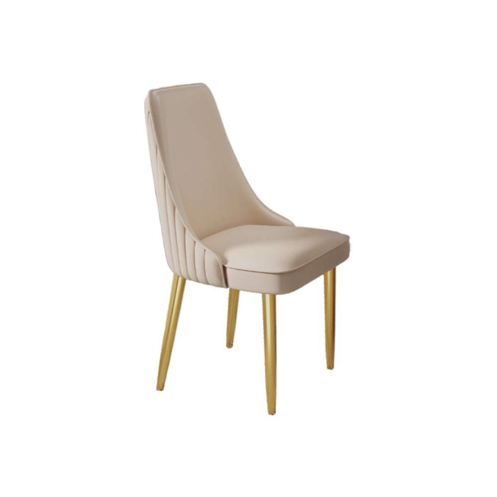 LIVARA DC1009 Faux Stainless Fabric Dining Chair Leather Steel Legs