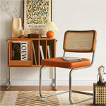 LIVARA DC1012 Steel Rattan Dining Chair Stainless Backrest Legs