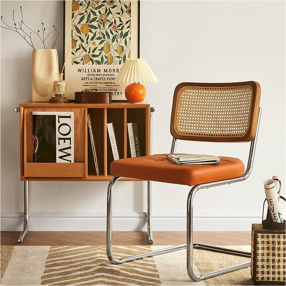 LIVARA DC1012 Steel Rattan Dining Chair Stainless Backrest Legs