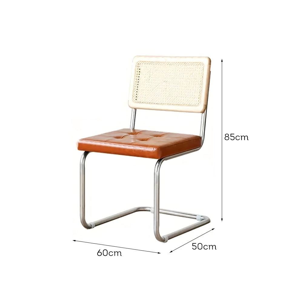LIVARA DC1012 Steel Rattan Dining Chair Stainless Backrest Legs