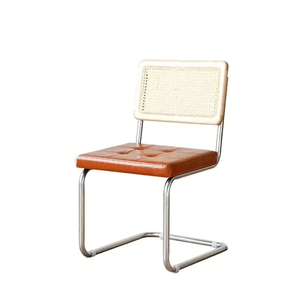 LIVARA DC1012 Steel Rattan Dining Chair Stainless Backrest Legs