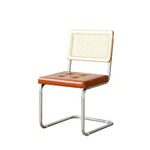 LIVARA DC1012 Steel Rattan Dining Chair Stainless Backrest Legs