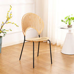 LIVARA DC1013 Steel Shell-shaped Backrest Dining Chair Stainless Legs