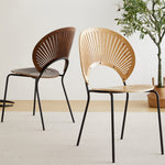 LIVARA DC1013 Steel Shell-shaped Backrest Dining Chair Stainless Legs