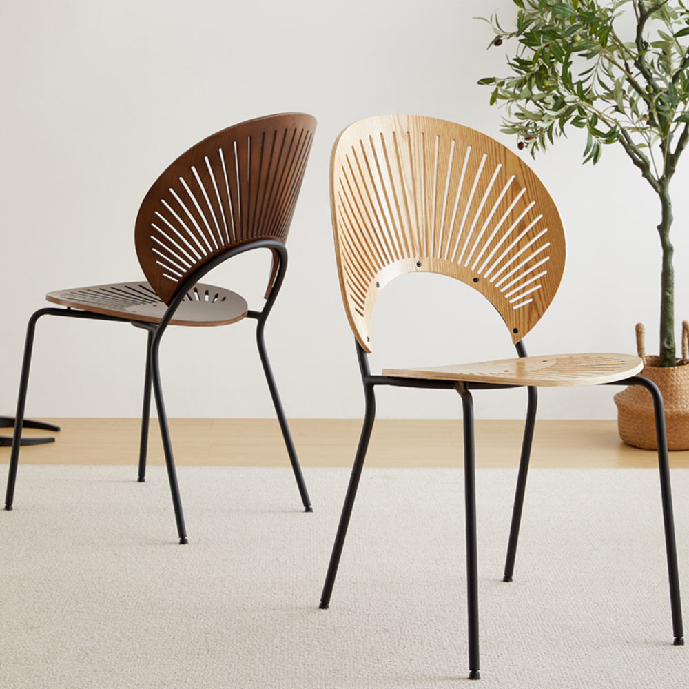 LIVARA DC1013 Steel Shell-shaped Backrest Dining Chair Stainless Legs