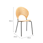 LIVARA DC1013 Steel Shell-shaped Backrest Dining Chair Stainless Legs