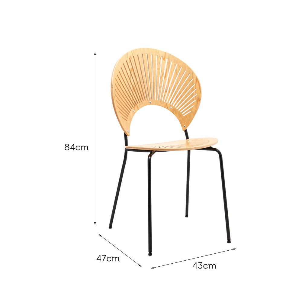 LIVARA DC1013 Steel Shell-shaped Backrest Dining Chair Stainless Legs