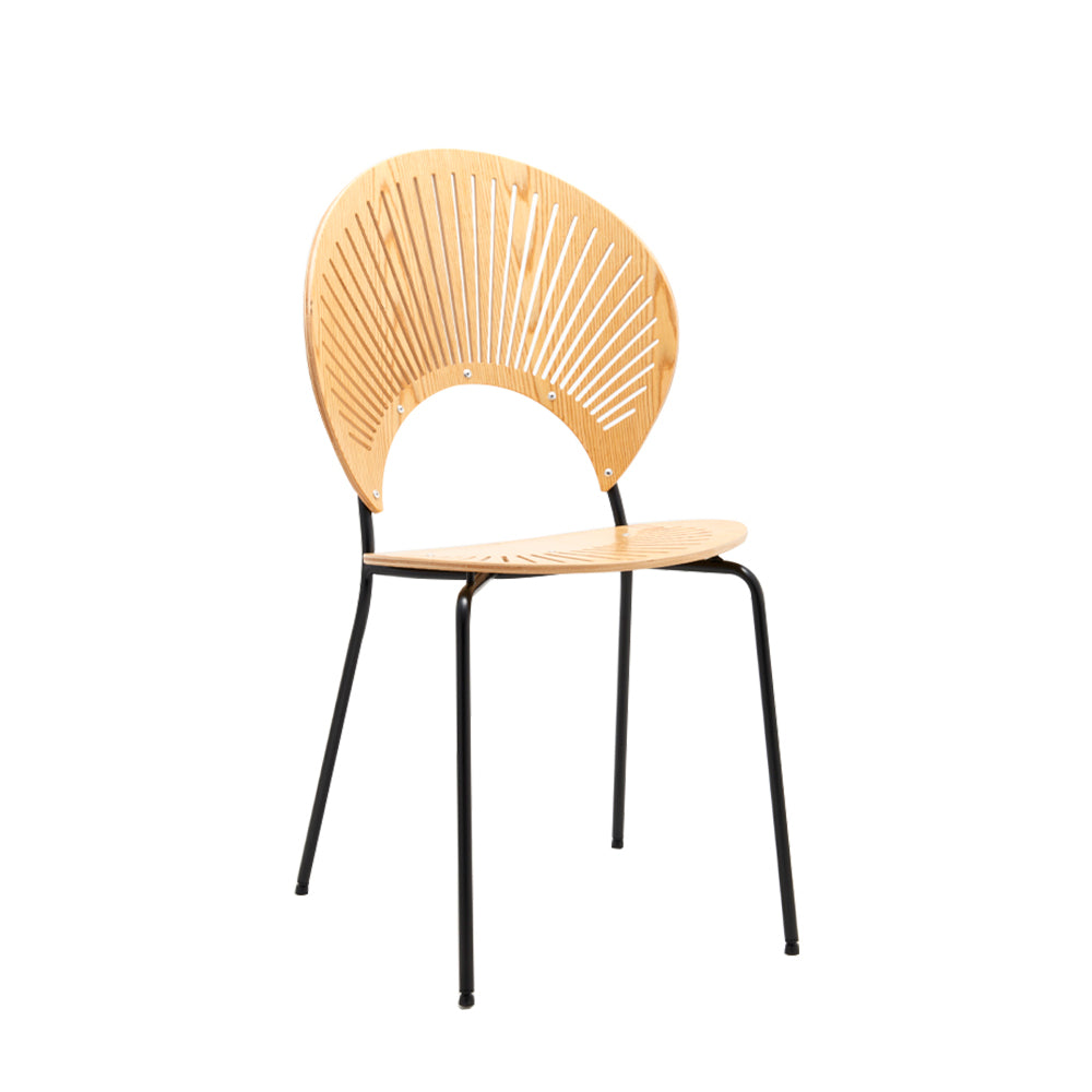 LIVARA DC1013 Steel Shell-shaped Backrest Dining Chair Stainless Legs