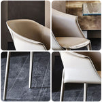 LIVARA DC1015 Wrought Chair Dining Saddle Leather Iron Legs