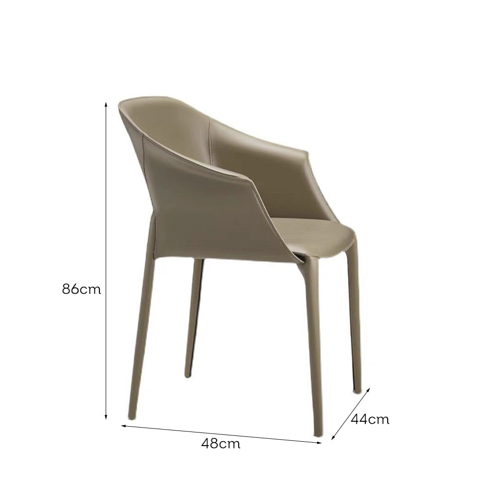 LIVARA DC1015 Wrought Chair Dining Saddle Leather Iron Legs